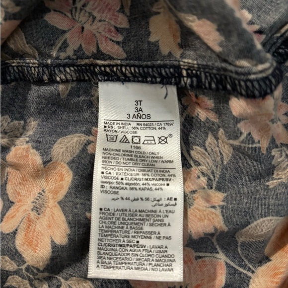 Old Navy Black Dress with Orange and Pink Floral Pattern Size 3T - Picture 6 of 7